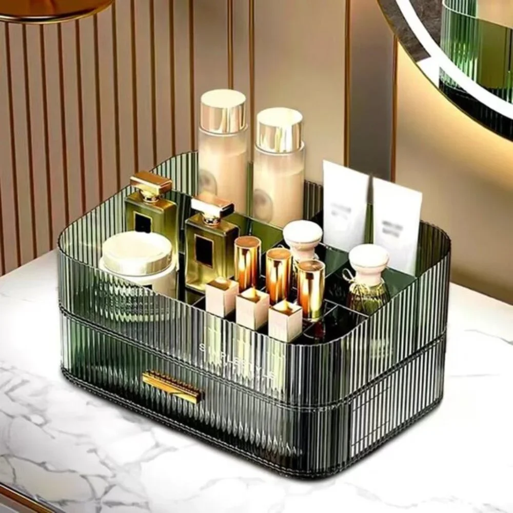 Makeup Organizer with Stackable Drawers, Vanity & Desk Storage for Cosmetics